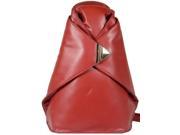Visconti Stylish Triangular Soft Classic Bag Genuine Quality Leather Backpack Small Red 18259