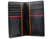 Visconti Jaws BD12 Black Leather Tall Checkbook Wallet 4 x 6.5 Black Red...