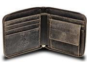 Visconti Hunter 702 Zip Around Leather Oil Tanned Distressed Wallet