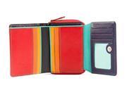 Visconti SP25 Small Multi Colored Trifold Soft Leather Wallet Purse Red Multi