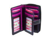 Visconti RIO 13 Ladies Large Black and Pink Soft Leather Wallet [Apparel]