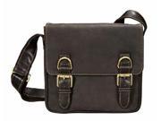 Visconti Distressed Genuine Leather Messenger Crossbody Bag with Stylish Front Double Buckle 16012