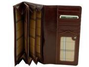 Visconti Monza 10 Ladies Large Italian Brown Soft Leather Checkbook Wallet