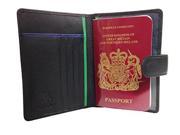 Visconti BD15 Multi Colored Passport Travel Holder Wallet Black Green