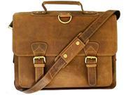 Visconti Hunter 16106B Distressed Leather Messenger Briefcase Backpack Oil Tan