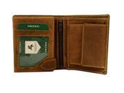 Visconti Hunter 708 Mens Coin Id Holder Tri Fold Wallet in Oiled Brown Leat...