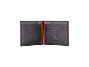 Visconti BD18 Mens Money Clip Bi fold Leather Wallet Black Orange
