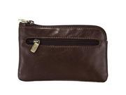 Visconti Monza 19 Leather Key Ring Zippered Coin Pouch Purse Brown