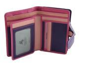 Visconti RB51 Multi Colored Berry Purple Dusty Pink Large Bifold Plus Soft Leather Wallet