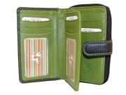 Visconti CD22 Ladies Leather Holder Wallet Purse Black Green