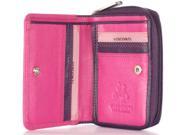 Visconti RB53 Multi Colored Berry Purple Dusty Pink Small Bifold Soft Leather Wallet