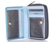 Visconti RB53 Multi Colored Navy Prays Sky Blue Small Bifold Soft Leather Ladies Wallet