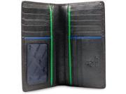 Visconti Jaws BD12 Black Leather Tall Checkbook Wallet 4 x 6.5 Black Gre...