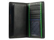 Visconti BD16 Black Leather Tall Checkbook Wallet w Removable Checkbook Hold...