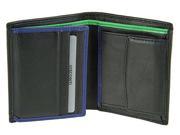 Visconti BD22 Mens Leather Trifold Leather Wallet Black Green