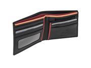 Visconti BD707 Le Chiffre Mens Bi fold Leather Wallet Black Orange