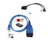 VAG 409.1 KKL OBD2 USB Cable FTDI FT232RL Chip 2x2 Adapter Cable