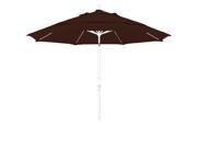 11 Feet Pacifica Fabric Fiberglass Rib Crank Lift Collar Tilt Aluminum Market Umbrella with White Pole