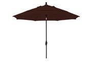 11 Feet Pacifica Fabric Fiberglass Rib Crank Lift Collar Tilt Aluminum Market Umbrella with Black Pole