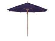 11 Feet Pacifica Fabric Pulley Open Wood Market Umbrella