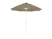 9 Feet Olefin Fabric Fiberglass Rib Crank Lift Collar Tilt Aluminum Market Umbrella with White Pole