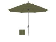 11 Feet Olefin Fabric Fiberglass Rib Crank Lift Collar Tilt Aluminum Market Umbrella with Bronze Pole