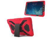 2 In 1 Pepkoo Spider Pattern Silicone and Plastic Hybrid Case with a Stand Holder for iPad Air 2 iPad 6 Black Red