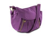 Travelon Anti Theft Front Zip Hobo Bag with RFID Protection Plum