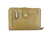 Travelon Leather Wallet Wristlet in One Gold