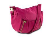 Travelon Anti Theft Front Zip Hobo Bag with RFID Protection Cranberry