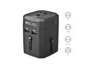 Mocreo All in One Universal Travel Power Adapter Converter for AU UK US EU Plug w Dual USB Charger Black