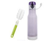 Luminous Water Bottle Unigear 450ml BPA Free Double wall Fluorescent Sports Water Bottle Cup Flask Includes Wash Cup Brush