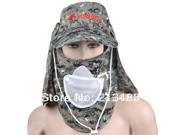Camouflage Fishing Cap Hat with Detachable Front and Back Cover