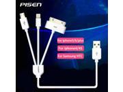 100% Original Pisen 3 in 1 USB Cable for iphone6 5 Phone4 Samsug Sync Data Charger Cable USB Charging Cable for HTC SONY