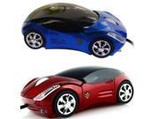 Red Blue Mini 3D Car Shape USB Optical Wired Mouse Mice For PC Laptop Computer
