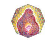 Alex Grey Spiritual Painting Background Printed Triple Folding Rain Sun Umbrellas!43.5 inch wide Multifunctional Tri folded Portable Umbrella