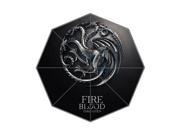 Game of Thrones Badge Background Printed Triple Folding Rain Sun Umbrellas!43.5 inch wide Multifunctional Tri folded Portable Umbrella