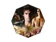 Model Ian Joseph Somerhalder Background Printed Triple Folding Rain/Sun Umbrellas!43.5 inch wide Multifunctional Tri-folded Portable Umbrella Model Ian Joseph Somerhalder Background Printed Triple Folding Rain/Sun Umbrellas!43.5 inch wide Multifunctional Tri-folded Portable Umbrella