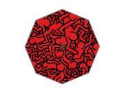 Graffiti Art Master Keith Haring Classic Works Background Printed Triple Folding Rain Sun Umbrellas!43.5 inch wide Multifunctional Tri folded Portable Umbrella