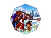 Classic Cartoon Movie Series Beauty and The Beast Theme Triple Folding Umbrella!43.5 inch Wide!Perfect as Gift!