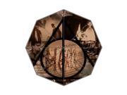 Harry Potter Deathly Hallows symbol Background Triple Folding Umbrella!43.5 inch Wide!Perfect as Gift!