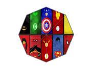 All US Comics Heroes Logo Combination Background Triple Folding Umbrella!43.5 inch Wide!Perfect as Gift!