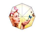 2014 Novelty Design!Beautiful Buttterfly Flying Background Triple Folding Umbrella!43.5 inch Wide!Perfect as Gift!
