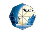 Christmas Reindeer Background Printed Triple Folding Rain Sun Umbrella!Multifunctional Tri folded Portable Umbrellas