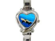 Sea Turtle Background Printed Heart-Shaped Stainless Steel Watch For Women And Girl Use Sea Turtle Background Printed Heart-Shaped Stainless Steel Watch For Women And Girl Use