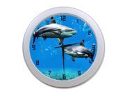 Underwater World Shark Wall Clock 9.65 in Diameter