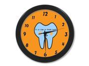 Interesting Tooth Quote It is tiem to brush teeth Wall Clock 9.65 in Diameter