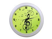 Musical Notation Wall Clock 9.65 in Diameter