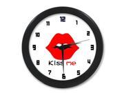Lip Print Kiss Me Wall Clock 9.65 in Diameter