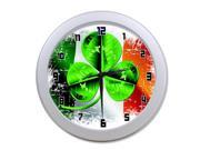 Ireland Flag and Clover Wall Clock 9.65 in Diameter